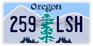 259LSH  license plate in OR