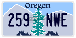 259NWE  license plate in OR