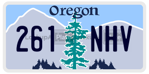 261NHV  license plate in OR