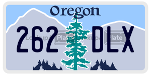 262DLX  license plate in OR