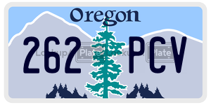 262PCV license plate in Oregon