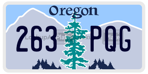 263PQG  license plate in OR
