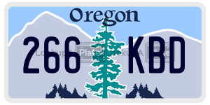 266KBD  license plate in OR