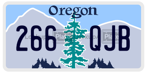 266QJB  license plate in OR