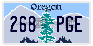 268PGE license plate in Oregon