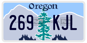 269KJL license plate in Oregon