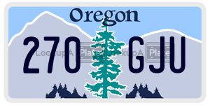 270GJU  license plate in OR
