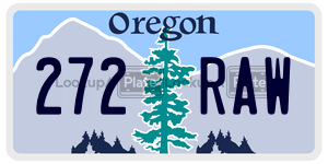 272RAW  license plate in OR