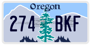 274BKF  license plate in OR