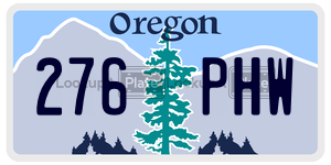 276PHW license plate in Oregon