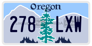 278LXW  license plate in OR