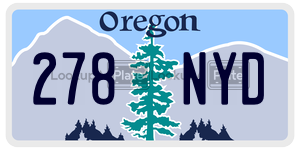 278NYD license plate in Oregon
