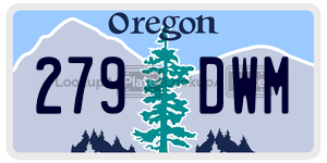 279DWM  license plate in OR
