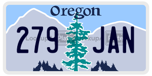 279JAN  license plate in OR