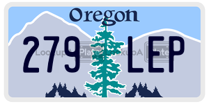 279LEP  license plate in OR