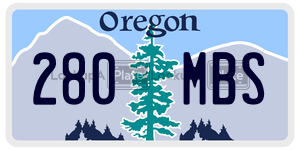 280MBS license plate in Oregon