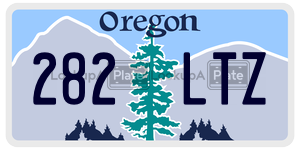 282LTZ license plate in Oregon