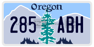 285ABH  license plate in OR