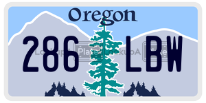 286LBW  license plate in OR