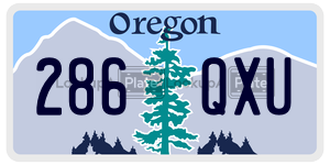 286QXU  license plate in OR