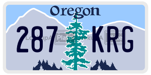 287KRG  license plate in OR