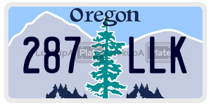 287LLK  license plate in OR