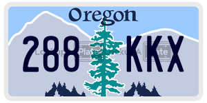 288KKX  license plate in OR