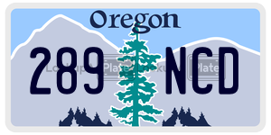 289NCD  license plate in OR
