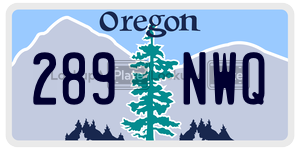 289NWQ  license plate in OR