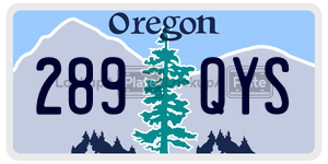 289QYS  license plate in OR