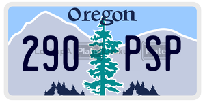 290PSP  license plate in OR