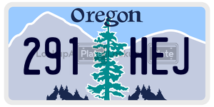 291HEJ  license plate in OR
