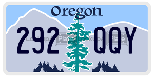 292QQY  license plate in OR