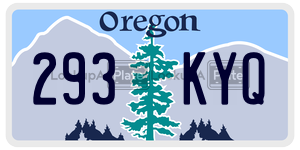293KYQ  license plate in OR