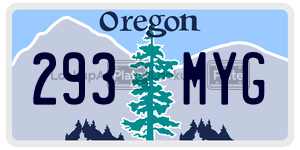 293MYG  license plate in OR