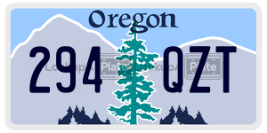 294QZT  license plate in OR