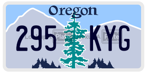 295KYG  license plate in OR