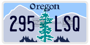295LSQ license plate in Oregon