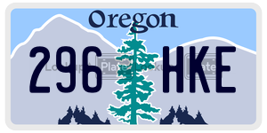 296HKE  license plate in OR