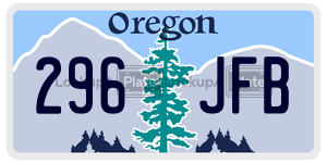 296JFB license plate in Oregon