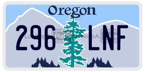 296LNF  license plate in OR