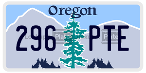 296PTE license plate in Oregon