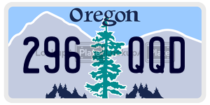 296QQD  license plate in OR
