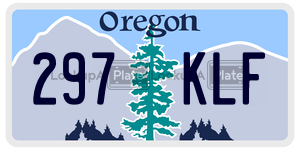 297KLF license plate in Oregon