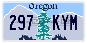 297KYM license plate in Oregon