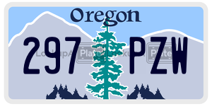 297PZW  license plate in OR