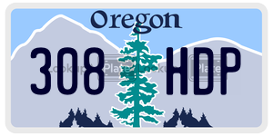 308HDP  license plate in OR
