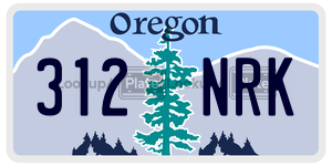 312NRK  license plate in OR