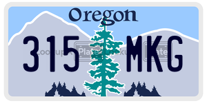 315MKG license plate in Oregon