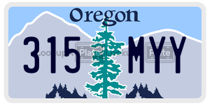 315MYY license plate in Oregon